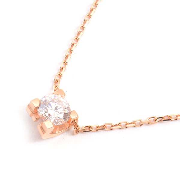 カルティエ Cartier 750PG Cドゥ カルティエ 1Pダイヤ ネックレス D 